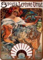 Biscuits LefevreUtile 1896 litho Art Nouveau tchèque Alphonse Mucha